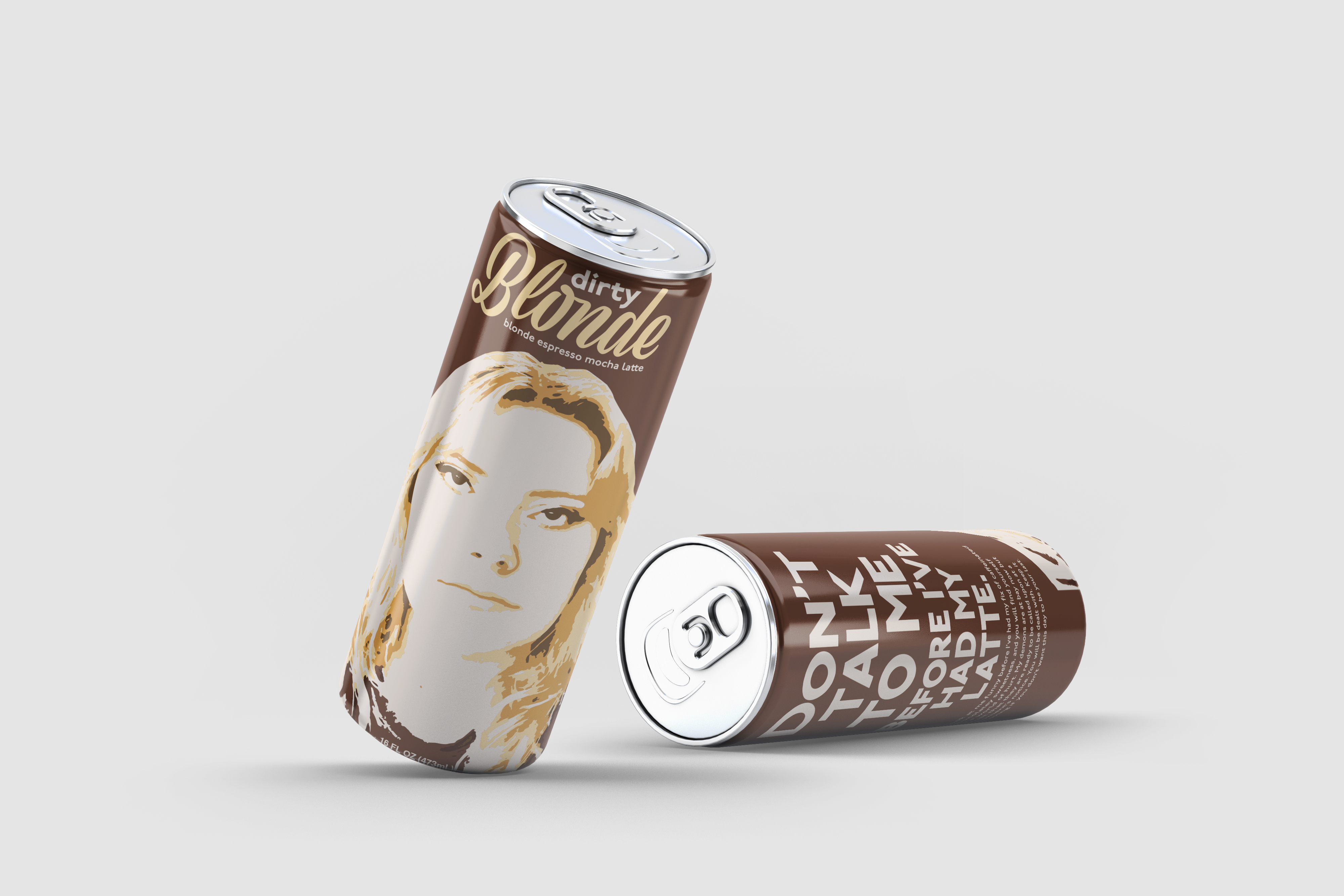 a mockup of the dirty blonde design on a can