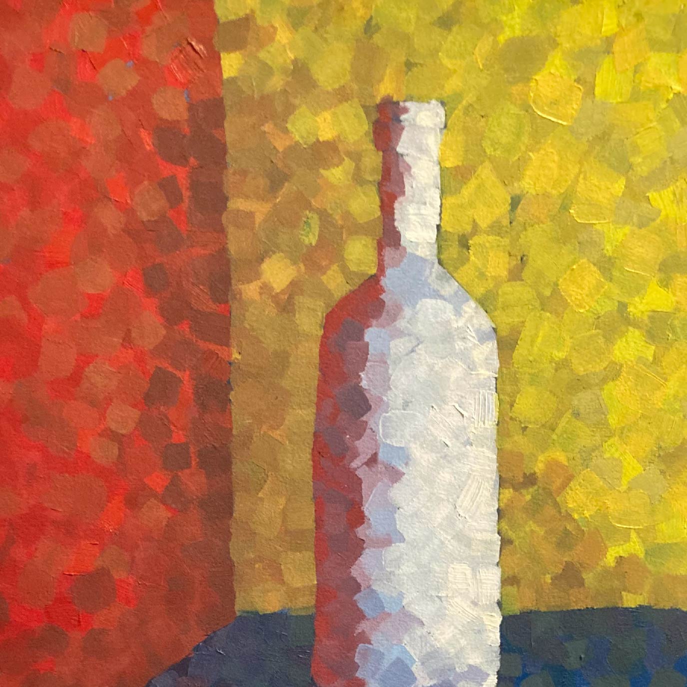 an oil painting of a bottle